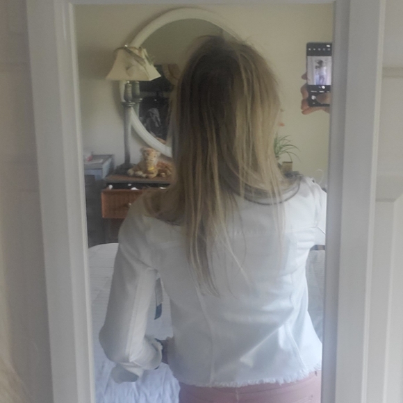 Liverpool Jeans White Frayed Edge Jean Jacket Size XS - Picture 8 of 10